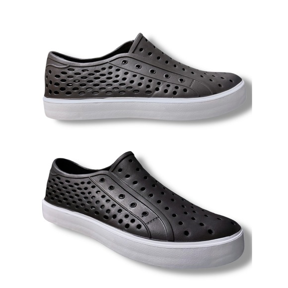 NEW London Fog Bately Mens Black Perforated EVA Slip On Water Shoes Size 9M - Picture 7 of 14
